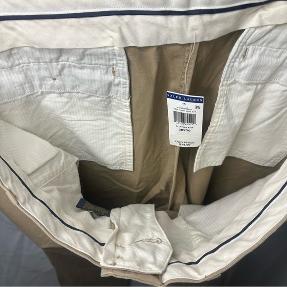 NWT Polo Ralph Lauren Stretch Slim Fit Pants Boating Khaki Chino 38x30.      053 - Picture 13 of 14